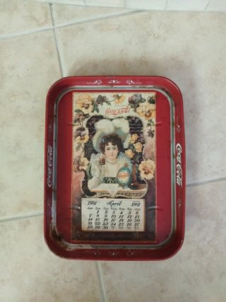 Vassoio Coca Cola Latta Vintage Calendario 1901