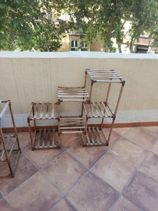 2 Estanterías de madera para plantas pack
