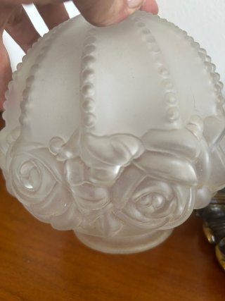 Lámpara MARINER cristal rosas base cobre