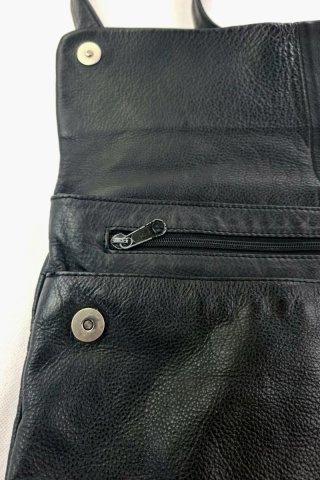 Bolso Hombro Piel Negro Vintage Papillon