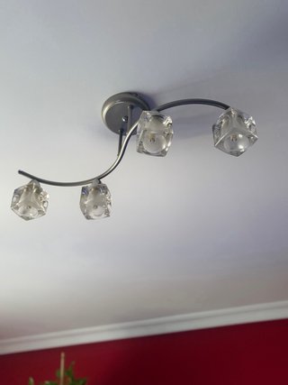 Lámpara de techo salón cristal y metal