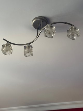 Lámpara de techo salón cristal y metal
