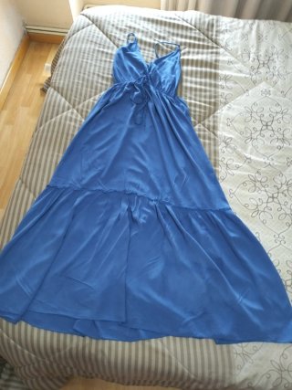 Vestido largo tirantes azul talla L