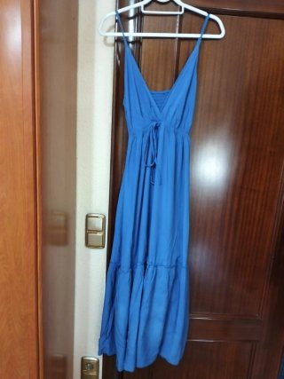 Vestido largo tirantes azul talla L