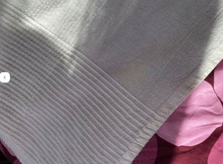 Manta de cama doble gris y blanca