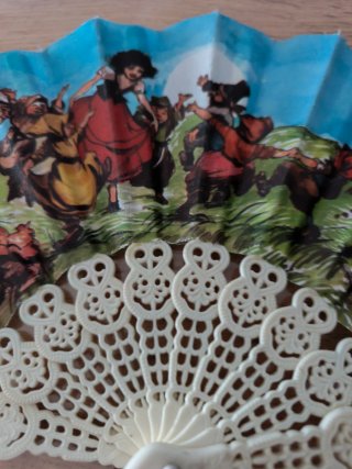 Abanico vintage estampado blanco