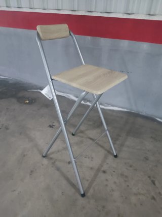 Taburete Alto Plegable Madera y Metal