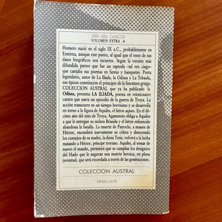 Libro La Ilíada - Homero (Colección Austral)