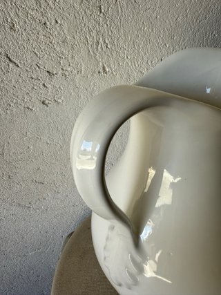 Brocca/vaso ceramica bianca smaltata