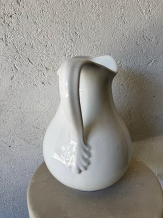Brocca/vaso ceramica bianca smaltata