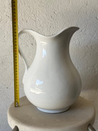 Brocca/vaso ceramica bianca smaltata
