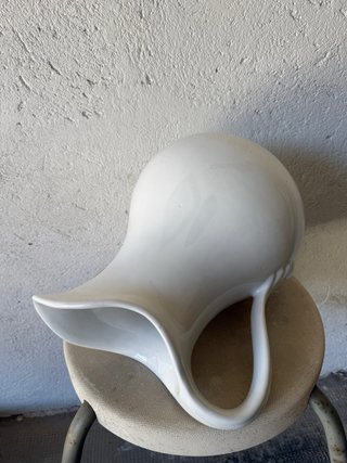 Brocca/vaso ceramica bianca smaltata