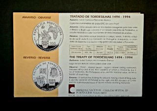 PLATA 925 PORTUGAL 200$ 1994  S/C