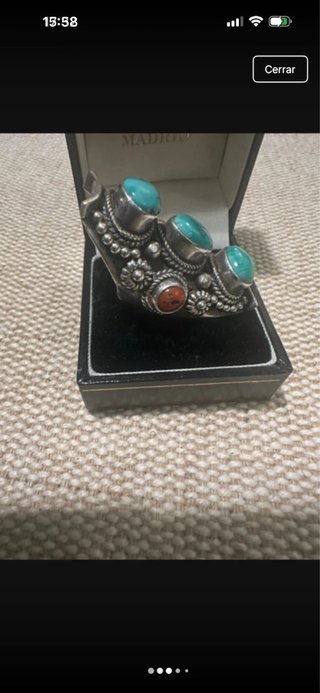 Anillo Tres Turquesas Plata