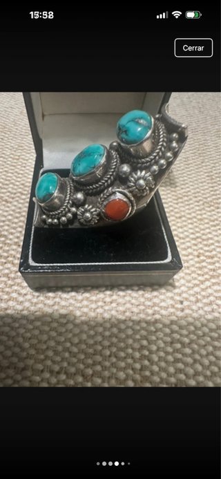 Anillo Tres Turquesas Plata