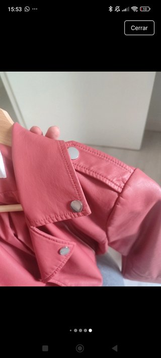 Chaqueta Biker Polipiel Vila .Color  coral.Talla S