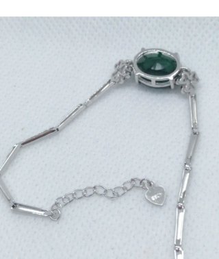 Pulsera Plata con Esmeralda y Circonitas