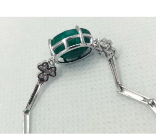 Pulsera Plata con Esmeralda y Circonitas