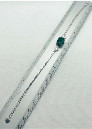 Pulsera Plata con Esmeralda y Circonitas