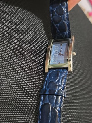 Orologio Gucci Rettangolare Blu e Argento