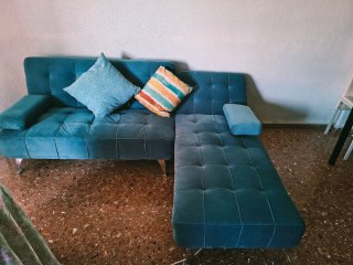 Sofá Chaiselongue Moderno Azul