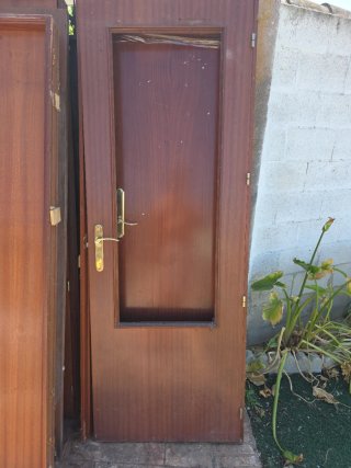 Puerta paso madera 72cm acristalar izq