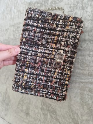 Bolso de fiesta tweed cadena