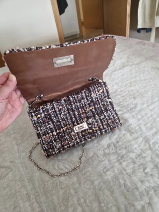 Bolso de fiesta tweed cadena