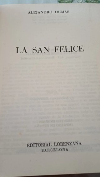 Libro La San Felice de Alejandro Dumas