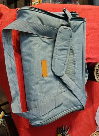 Trasportino cane/gatto beige/grigio