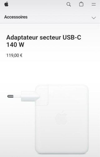 Caricabatterie Apple USB-C 140W + Cavo MagSafe 3