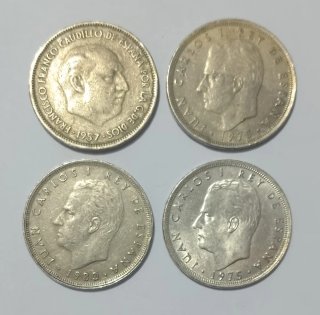 Lotto 4 Monete 25 Pesetas Spagna