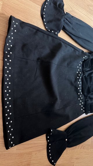 Vestido Sfera Negro Volantes y Tachuelas Talla S