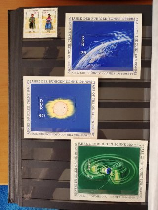 Sellos RDA 1964 MNH y hojas preimpresas Leuchtturm