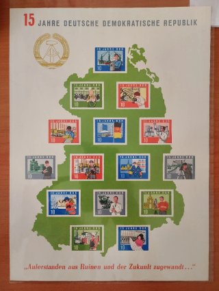 Sellos RDA 1964 MNH y hojas preimpresas Leuchtturm