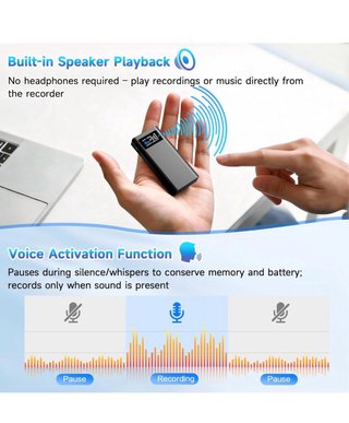 Registratore Vocale 32GB Magnetico