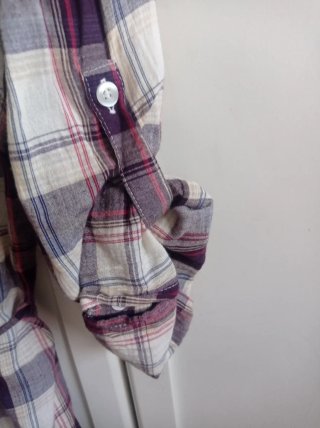 Camisa Talla L Cuadros Morado Atmosphere