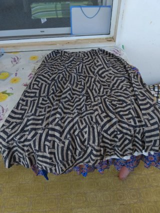 Gonna fantasia beige e marrone