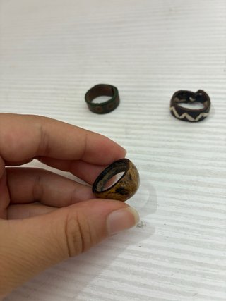Pack 4 Anillos Madera y Cuero