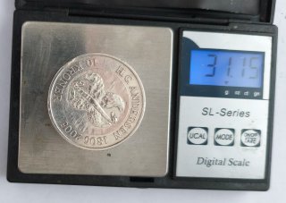 Moneda 10 Coronas Dinamarca El Patito Feo, Plata