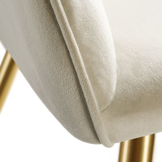 Silla de comedor aterciopelada 58 x 62 x 82 cm crema/oro