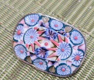 Broche/Colgante Sargadelos Azul y Rosa