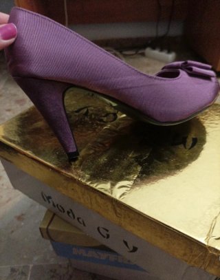 Zapatos de tacón morados talla 35