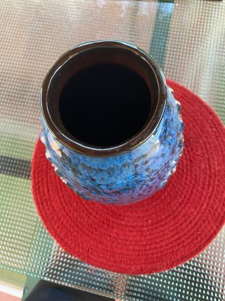 Jarrón Antiguo Alemán 1960/70 Azul