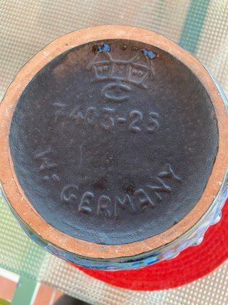 Jarrón Antiguo Alemán 1960/70 Azul