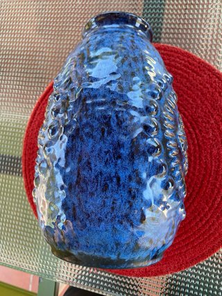 Jarrón Antiguo Alemán 1960/70 Azul