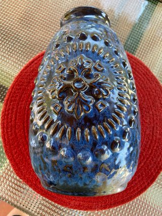 Jarrón Antiguo Alemán 1960/70 Azul