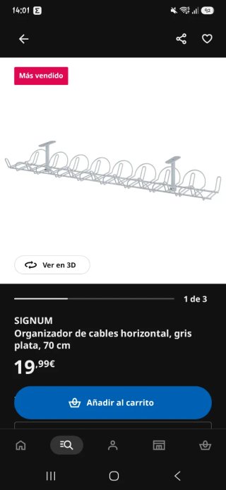 Organizador Cables Signum Ikea Gris Plata.