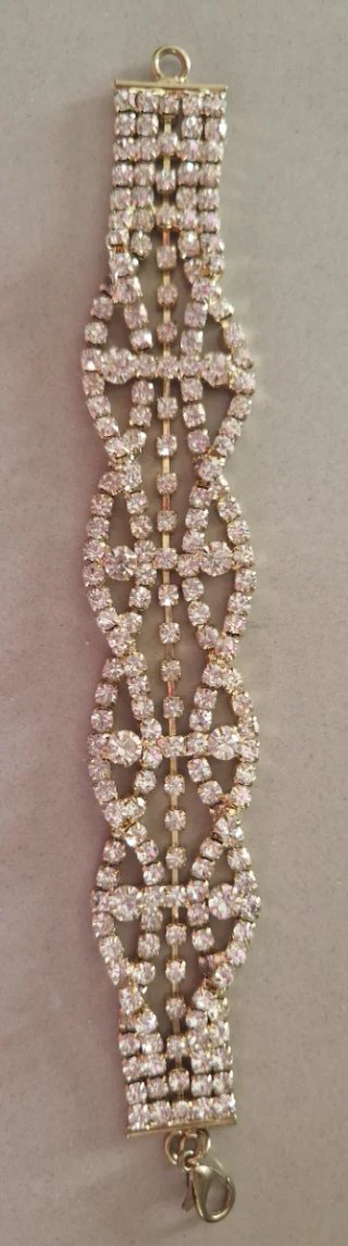 Pulsera pedrería mujer fiesta oro plata