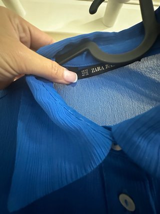 Camisa Zara azul elegante talla XS